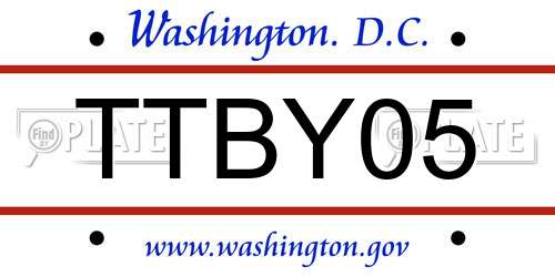 TTBY05 District Of Columbia License Plate