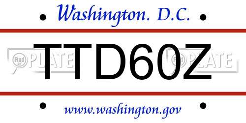 TTD60Z District Of Columbia License Plate
