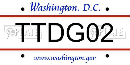 TTDG02 District Of Columbia License Plate