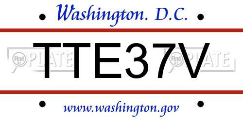 TTE37V District Of Columbia License Plate