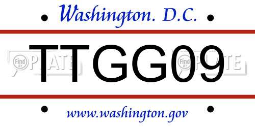 TTGG09 District Of Columbia License Plate