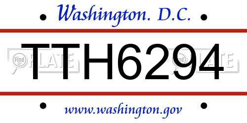 TTH6294 District Of Columbia License Plate