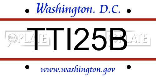 TTI25B District Of Columbia License Plate