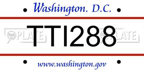 TTI288 District Of Columbia License Plate