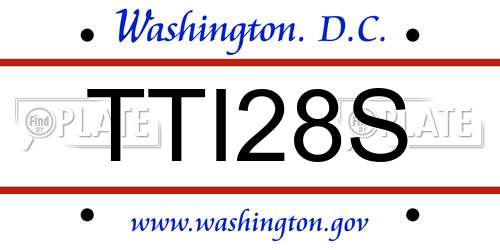 TTI28S District Of Columbia License Plate