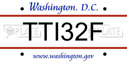 TTI32F District Of Columbia License Plate
