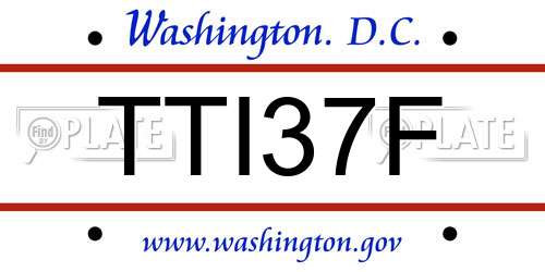 TTI37F District Of Columbia License Plate
