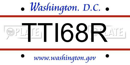 TTI68R District Of Columbia License Plate