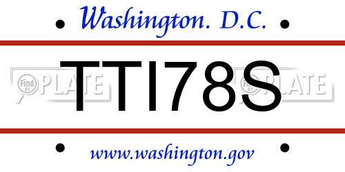 TTI78S District Of Columbia License Plate