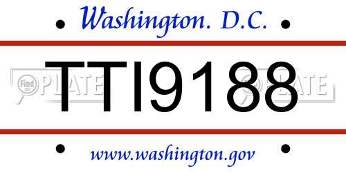 TTI9188 District Of Columbia License Plate