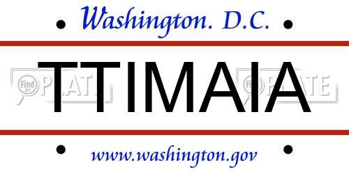 TTIMAIA District Of Columbia License Plate