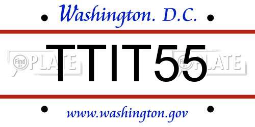 TTIT55 District Of Columbia License Plate
