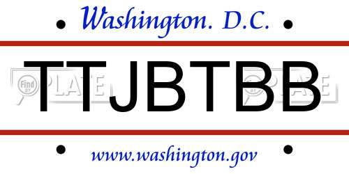 TTJBTBB District Of Columbia License Plate