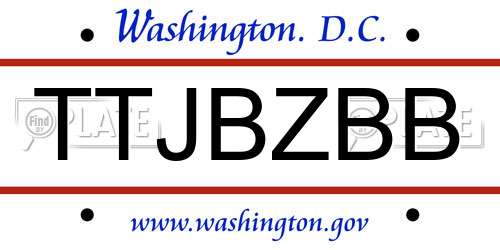 TTJBZBB District Of Columbia License Plate