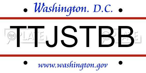 TTJSTBB District Of Columbia License Plate