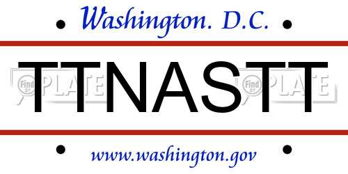 TTNASTT District Of Columbia License Plate
