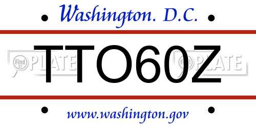 TTO60Z District Of Columbia License Plate
