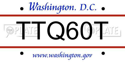 TTQ60T District Of Columbia License Plate