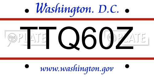 TTQ60Z District Of Columbia License Plate