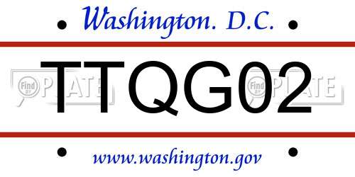 TTQG02 District Of Columbia License Plate