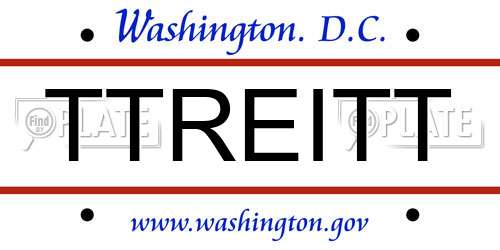 TTREITT District Of Columbia License Plate