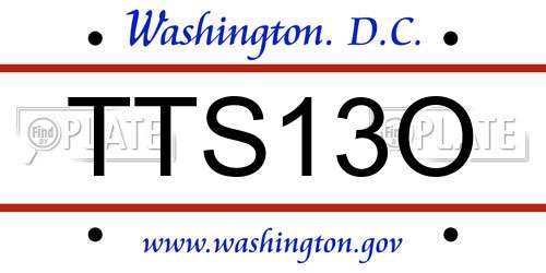 TTS13O District Of Columbia License Plate