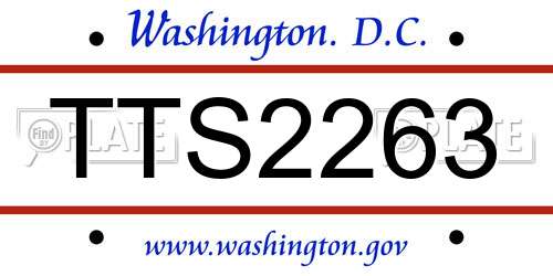 TTS2263 District Of Columbia License Plate