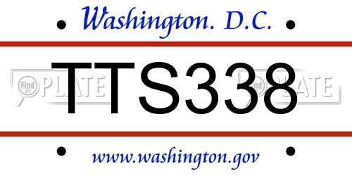 TTS338 District Of Columbia License Plate