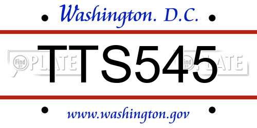 TTS545 District Of Columbia License Plate