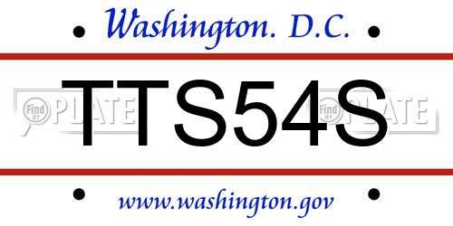 TTS54S District Of Columbia License Plate