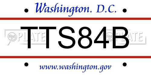 TTS84B District Of Columbia License Plate