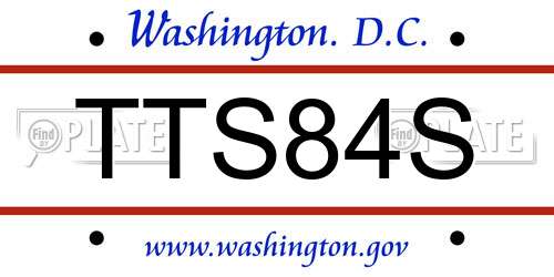 TTS84S District Of Columbia License Plate