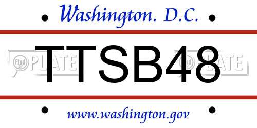 TTSB48 District Of Columbia License Plate