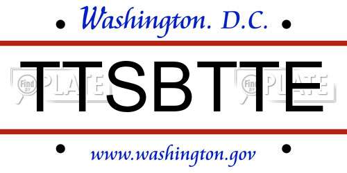 TTSBTTE District Of Columbia License Plate