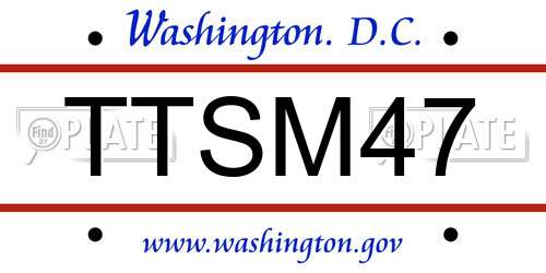 TTSM47 District Of Columbia License Plate