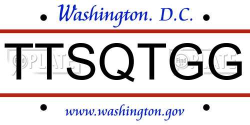TTSQTGG District Of Columbia License Plate