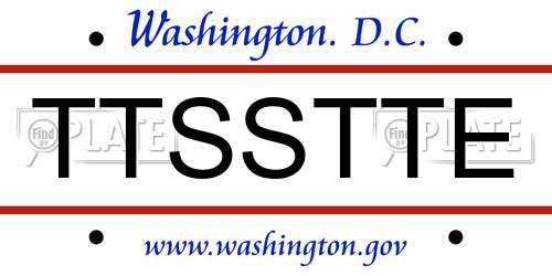 TTSSTTE District Of Columbia License Plate