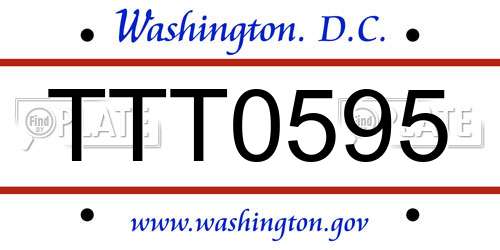 TTT0595 District Of Columbia License Plate