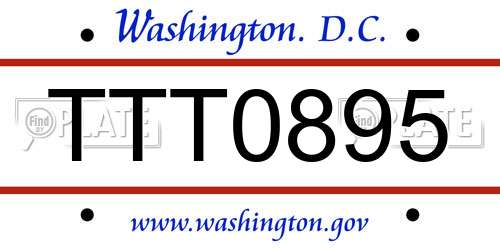 TTT0895 District Of Columbia License Plate