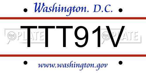 TTT91V District Of Columbia License Plate