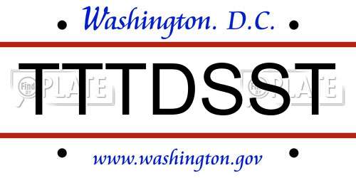 TTTDSST District Of Columbia License Plate