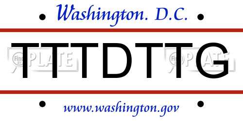 TTTDTTG District Of Columbia License Plate