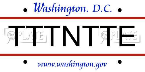 TTTNTTE District Of Columbia License Plate