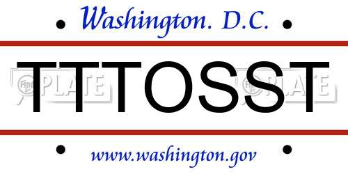 TTTOSST District Of Columbia License Plate