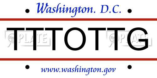 TTTOTTG District Of Columbia License Plate