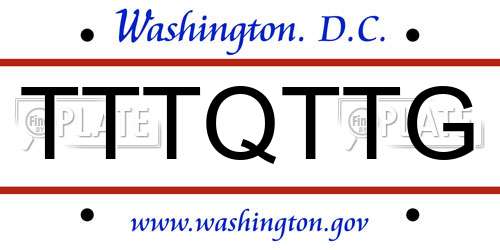 TTTQTTG District Of Columbia License Plate