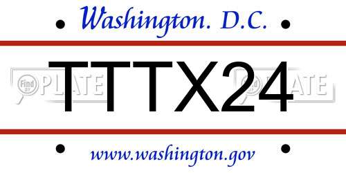 TTTX24 District Of Columbia License Plate