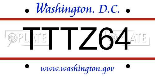 TTTZ64 District Of Columbia License Plate