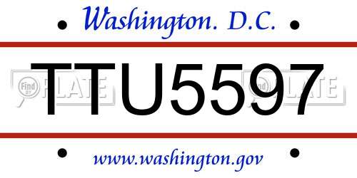 TTU5597 District Of Columbia License Plate