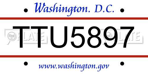 TTU5897 District Of Columbia License Plate